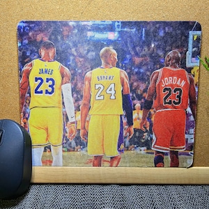 Kings of Basketball *Iconic Art Moment* Mousepad - Lebron, Kobe, & MJ