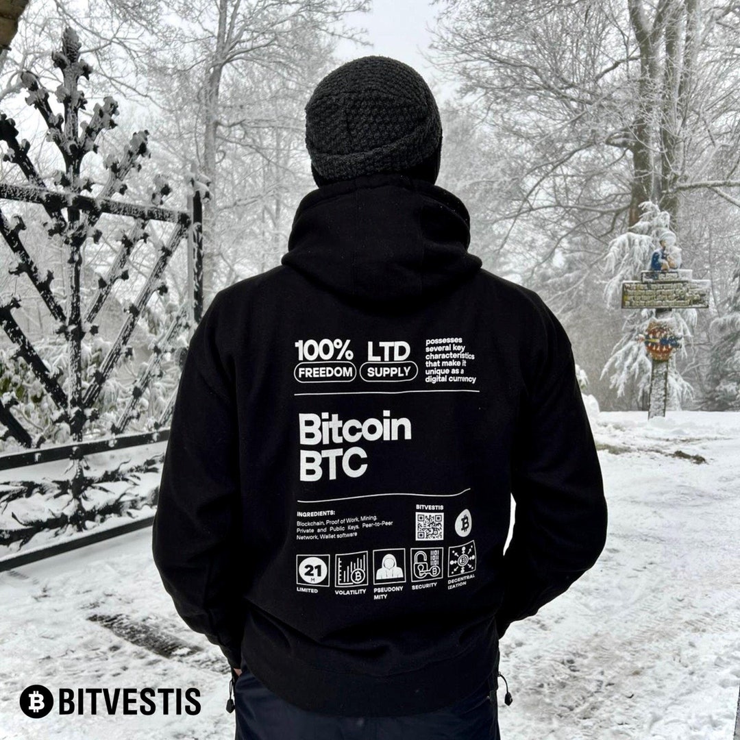 Bitcoin Label Hoodie: Premium Comfort for Crypto Lovers! Classic Style ...