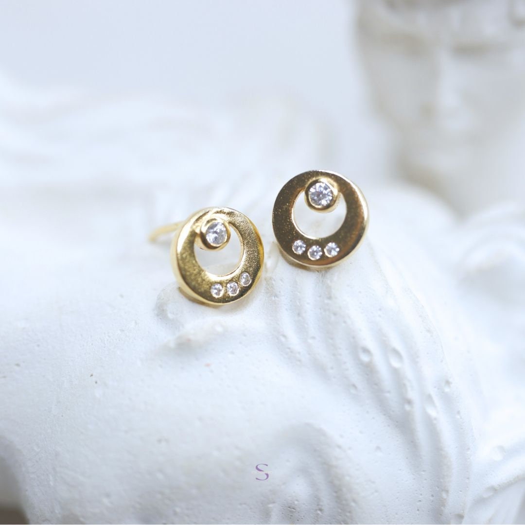 Bali Handmade Jewelry Simple Earstud Yellow Gold 925 Silver Etsy