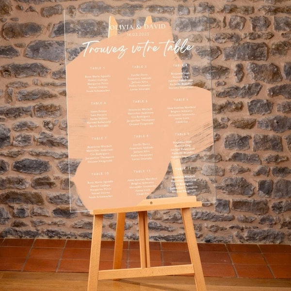 Panneau + design au choix - Panneau plan de table pour mariage (ou autre) en plexi