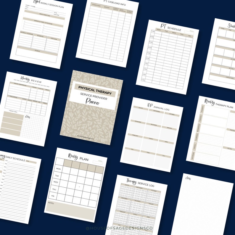 Physical Therapy Planner, IEP Trackers, PT Planner, School PT Planner ...