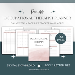 Occupational Therapy Planner, IEP Trackers, OT Planner, School OT Planner, Caseload Information Pages, School Based Therapist Planner