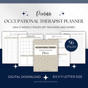 Occupational Therapy Planner, IEP Trackers, OT Planner, School OT Planner, Caseload Information Pages, School Based Therapist Planner