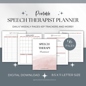 Speech Therapy Planner, IEP Trackers, SLP Planner, School SLP Planner, Caseload Information Pages, School Based Speech Therapist Planner