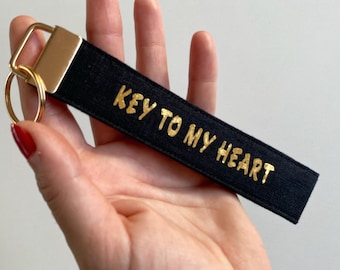 Llavero de tela personalizado - Llavero con nombre personalizado - Llavero de algodón hecho a mano