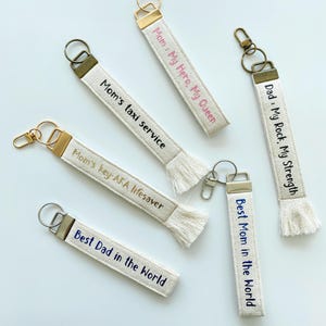 Chaveiro de tecido personalizado: Pulseira de algodão com nome personalizado - Feito à mão na Turquia
