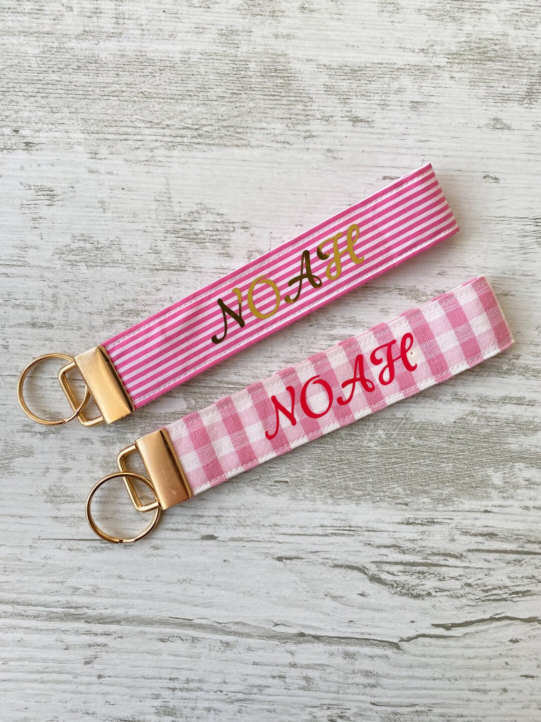 Personalized Pink Keychain – Handmade Fabric Key Fob, Bag Accessory - Etsy
