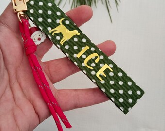 Llavero personalizado para mascotas, regalo de Navidad para amantes de los animales, dije de Papá Noel