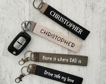 Llaveros personalizados para hombre - Llavero de tela personalizado - Regalo para padrinos de boda