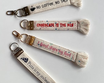 Llavero personalizado para amantes de la comida - Llavero de tela - Regalo para chefs