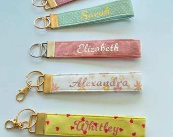 Llavero de tela personalizado - Llavero de pulsera con nombre personalizado