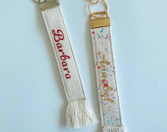 Llavero de tela personalizado: llavero de algodón pintado a mano, regalo especial de Navidad