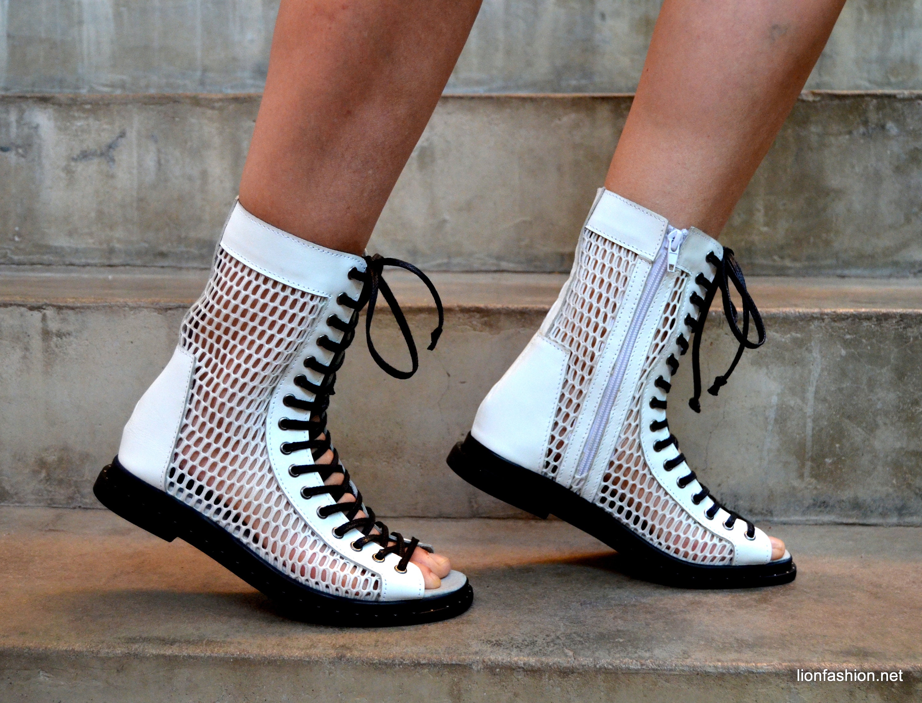 Handmade Sandal Boots Gothic Genuine Leather Woman Summer Etsy