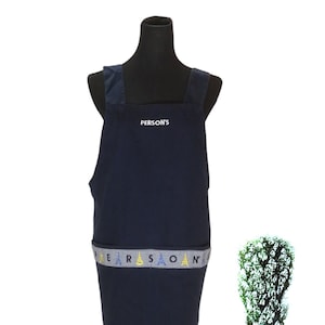 Vintage Person&#39;s Pinafore Apron With Pocket Dark Blue