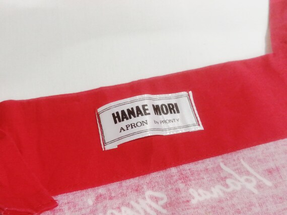 Vintage Hanae Mori Red Apron With Pocket - image 6