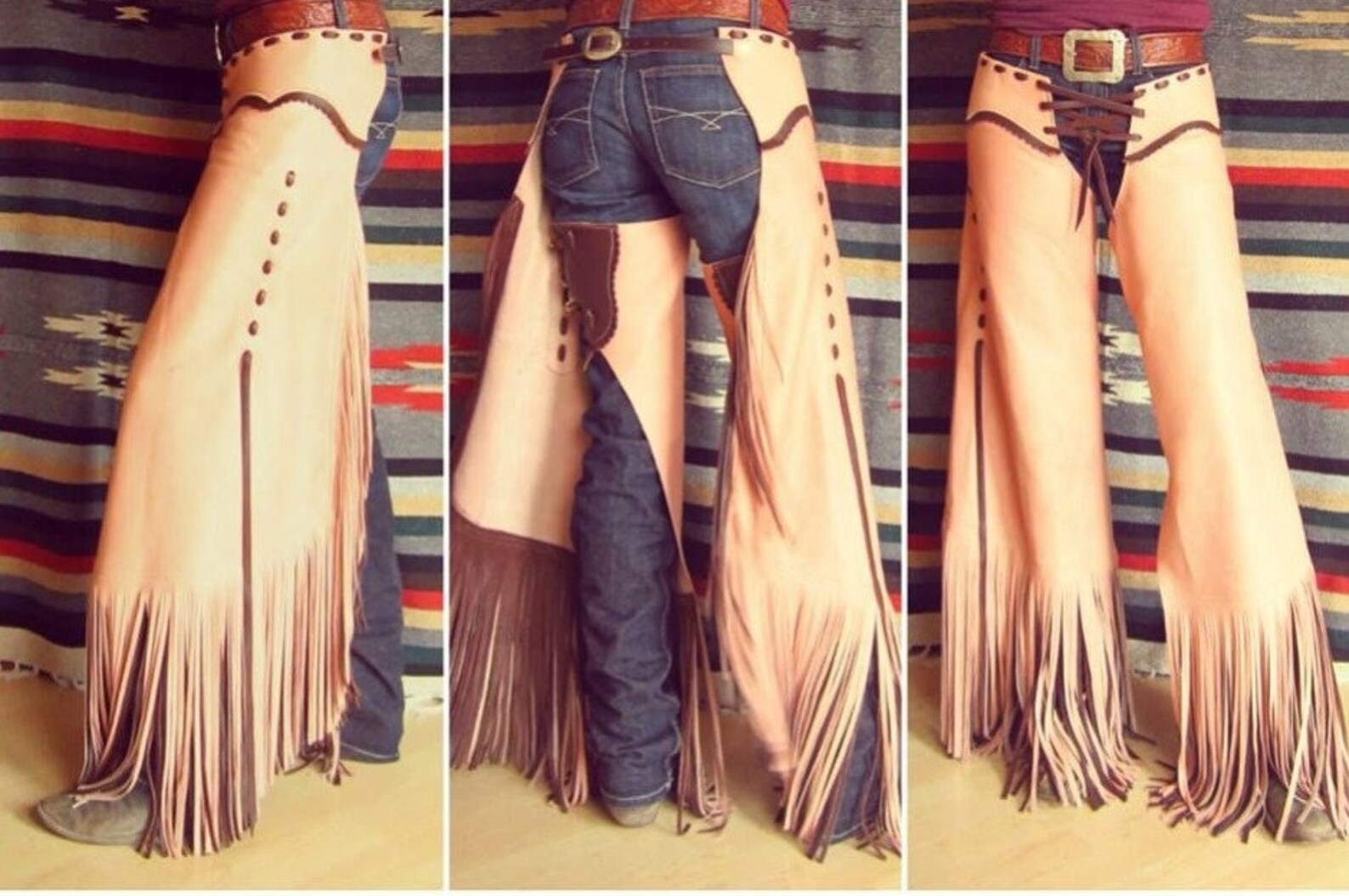 Handmade Cowgirl Chap Leather Chap Beige Brown Ladies Pant Etsy UK