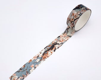 Sakura Washi Tape | Floral Washi Tape for Reading Journal | Flower Washi Tape for Gratitude Journal | Spring Washi Tape for Scrapbook Album