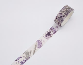 Washi Tape Lavendel Blumen | Sommer Washi Tape für Dream Journal | Blumen Masking Tape für Junk Journal Handgemachtes Tagebuch|Reisejournal Einsätze