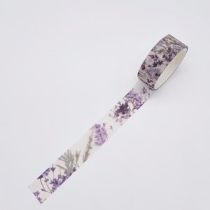 Cinta washi con flores de lavanda / Cinta washi de verano para diario de sueños / Cinta adhesiva con flores para diario basura / Insertos para diario de viaje hechos a mano