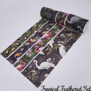 Set washitapes met vogels | Veel tropische brede washitape | Vintage washitape bos | Leuke washitape voor manifestatiedagboek Homeschoolplanner