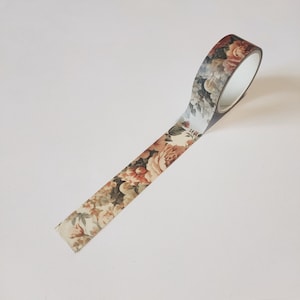 Nelke Floral Washi Tape | Skinny Washi Tape zum Lesen Journal Akademisches Tagebuch Scrapbook Album | Junk Journal Handgefertigte Blumen Ephemera
