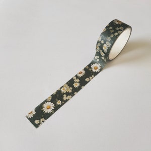 Gänseblümchen Washi Tape | Floral Washi Tape schmal für Reise Journal Kundenspezifisches Tagebuch Tarot Journal|Reisenden Notebook Einfügen Junk Journal Einfügen