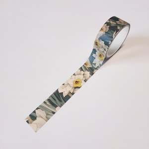 Narzisse Blumen Washi Tape | Blumen Washi Tape für Dankbarkeit Journal Rezept Journal personalisiertes Tagebuch Ephemera | Travelers Notebook Insert