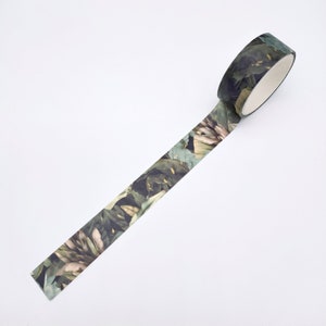 Cinta Washi de hoja de plátano / Cinta Washi botánica para planificador universitario / Cinta Washi vintage para diario de gratitud / Efímera botánica de álbum de recortes