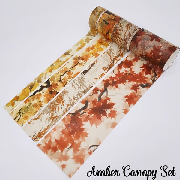 Lot de ruban adhésif Washi Leaf | Ensemble de rubans adhésifs Washi automne | Large ruban adhésif en Washi automne pour scrapbooking, carnet de voyage, carnet de notes, organisateur de mariage