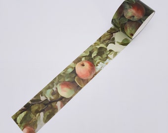 Apple Fruit Washi Tape |Wide Washi Tape Autumn Washi Tape Set Fall Washi Tape Lot for Scrapbooking Ephemera Travelers Notebook Dream Journal