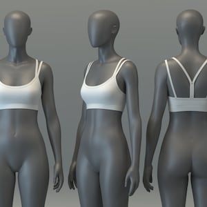 Scoop Neck Sports Bra with Double Straps