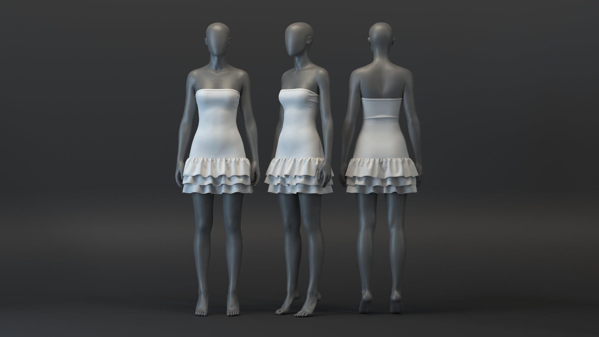 Ruffled Collar Mini Dress
