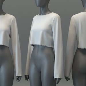 LS Ribbed Crop Top