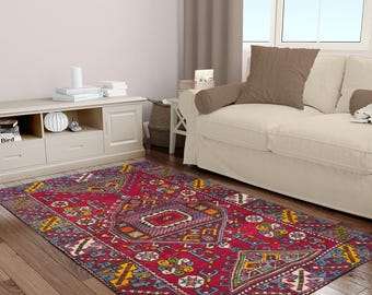 Vintage Rug, Classic Rug, Handmade Rug, Turkish Rug, Pattern Rug, Washable Rug, Non Slip Rug, Corridor Rug, Bedroom Rug, Kitchen Rug,
