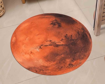 Mars Rugs, Man Cave Rugs, Space Themad Rug, Planet Rugs, Gift For Him, Salon Decor Rug, Small Rug, Front Door Rug, Salon Rug, Round Rug,
