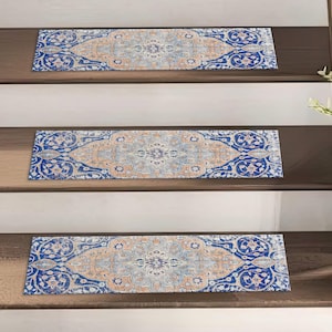 Medallion Rug, Faded Rugs, Blue Rug, Vintage Style Rug, Turkish Rug, Home Decor Rug, Step Rug, Stair Rug, Pet Friendly Rug, Personalized Rug
