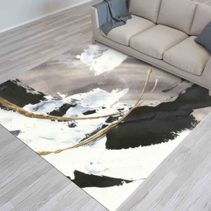 3D Printeds Rug, Cool Rug, Bath Rug, Non-Slip Carpet, Trendy Abstract Rugs, Gold And Black Rugs, Modern Rug, Outdoor Rug, Thin Rug,