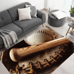 Baseball Rugs, Trendy Rug, Boy Room Rugs, Sport Rugs, Gift For Her, Runner Rug, Salon Rug, Classic Rug, Nursery Rug, Gift For Him,