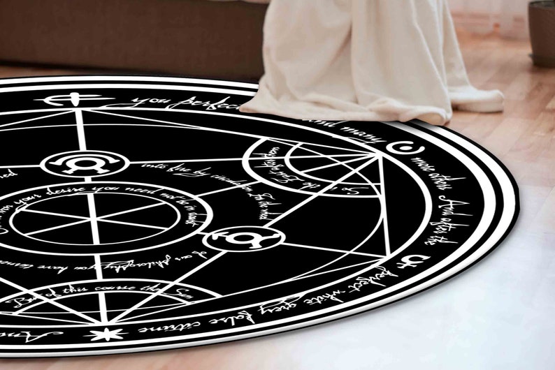 FMA Transmutation Rugs, FMA Rugs, Manga Rug, Modern Rug, Colorful Rug, Large Rug, Chenille Rug, Kitchen Rug, Non-Slip Carpet, Circle Rug, image 10