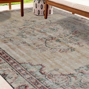 Entryway Rug, Machine Washable Rug, Pattern Rug, Gift For Her, Moroccan Design Rug, Floral Pattern Rug, Turkish Rug, Pet Friendly Rug,