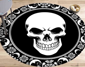 Skull Rug, Horror Rugs, Black Rug, Modern Rug, Custom Rug, Luxury Rug, Man Cave Rug, Cool Rug, Soft Rug, Living Room Rug, Salon Decor Rug,