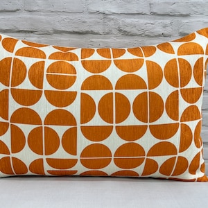 Checkerboard Pillow Cover, Orange Pillow Case, Mid Century Pillow Sham, Modern Cushion, Boho Pillow, Minimal Pillow, Modern Pillow, image 4