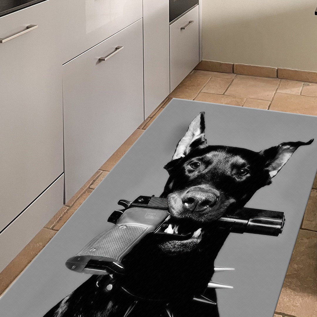 Gun Welcome Rug Salon Rug, Home Decor Rug, Man Cave Rug, Housewarming Gift, Animal Rugs ...