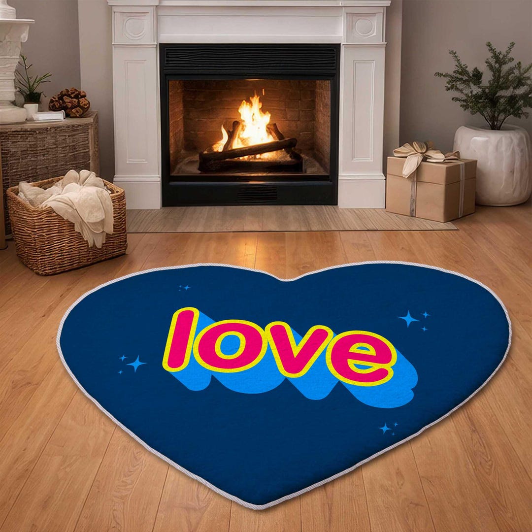 Love Heart Rug Decor, Valentines Gift Idea, Valentines Day Gift ...