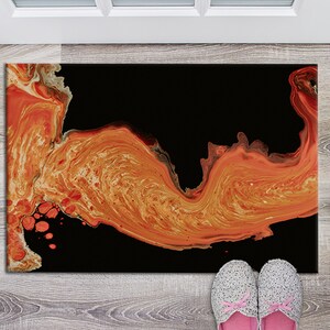 Salon Decor Rug, Colorful Rug, Non-Slip Carpet, Modern Rug, Orange And Black Rug, Hallway Rug, Front Door Rug, Area Rug, Luxury Rug, image 7