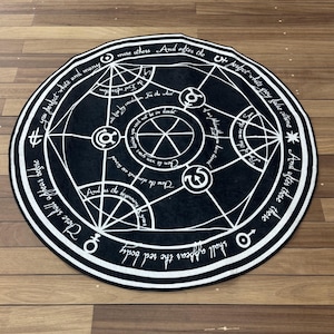 FMA Transmutation Rugs, FMA Rugs, Manga Rug, Modern Rug, Colorful Rug, Large Rug, Chenille Rug, Kitchen Rug, Non-Slip Carpet, Circle Rug, image 3