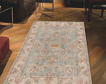 Floral Design Rug, Medallion Pattern Rug, Turkish Style Rug, Distressed Vintage Rug, Elegant Living Room Rug, Distressed Oriental Pattern,