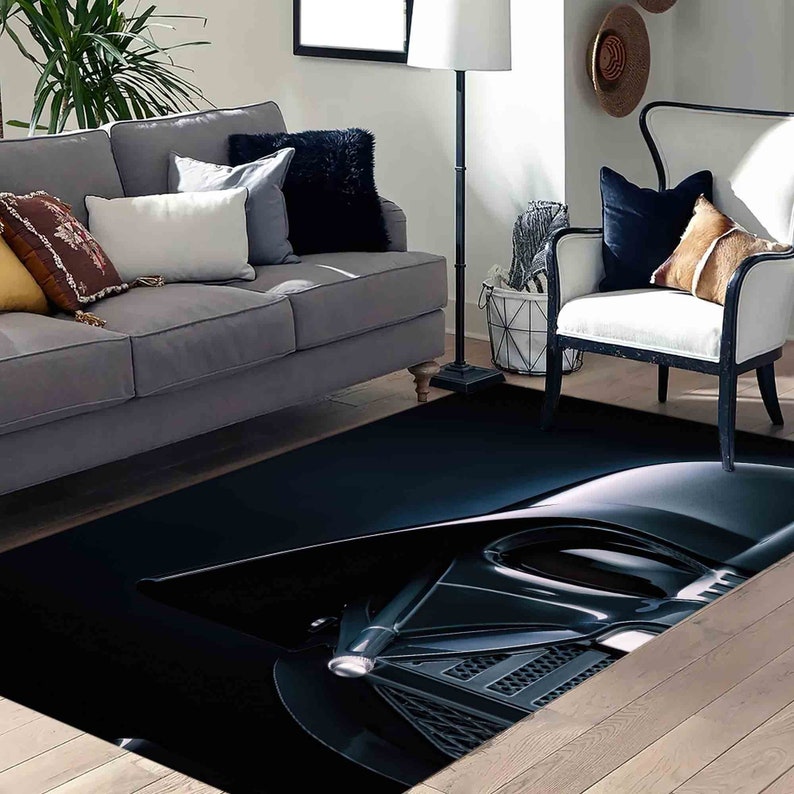 Home Decor Rug, Customs Rug, Pattern Rug, Personalized Gifts, Star Wars Darth Vader Rug, Star Wars Rug, Modern Rug, Office Rug, Man Cave Rug image 3