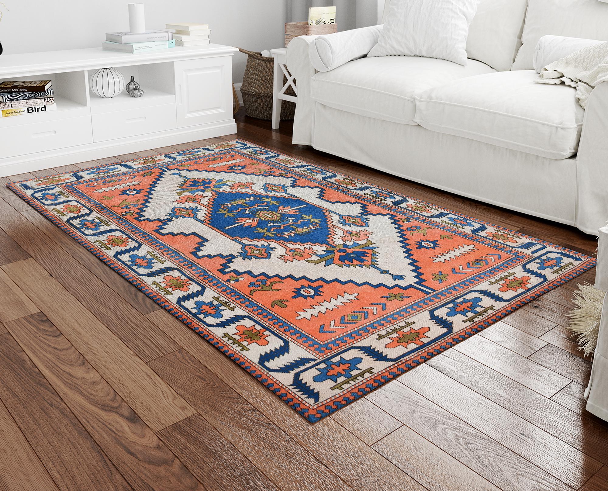 80.5×132\"Capricious” ViNTAGE TURKiSH RUG 80.5×132