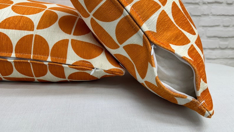 Checkerboard Pillow Cover, Orange Pillow Case, Mid Century Pillow Sham, Modern Cushion, Boho Pillow, Minimal Pillow, Modern Pillow, image 9
